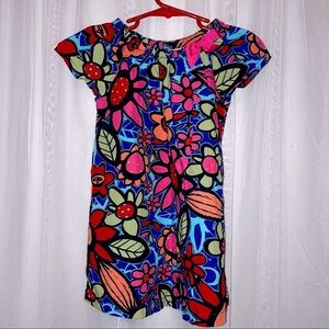 Hanna Andersson Floral Bright Dress Size 90 
US size 3T 3 pink blue